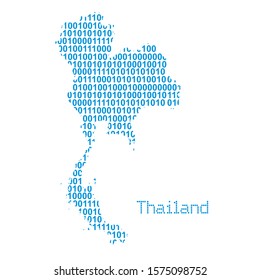 map of Thailand from binary code vector illustration
