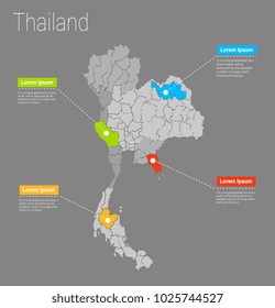 Map Thailand i concept. Political Thailand Map infographic. EPS Thailand map infographics design template