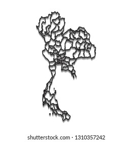 Map of Thailand - High detailed on white background. Abstract design vector illustration eps 10.