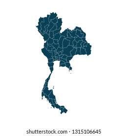Map of Thailand - High detailed on white background. Abstract design vector illustration eps 10.