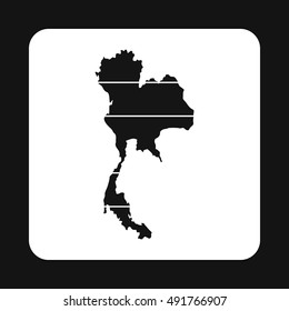 Map of Thailand icon in simple style isolated on white background. State symbol