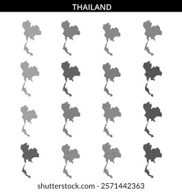 Map of Thailand illustrated with dotted patterns and abstract lines