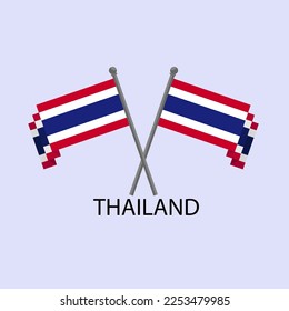 mapa de tailandia con la imagen de la bandera nacional