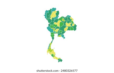 Map of Thailand  isolated modern colorful style. for website layouts, background, education, precise, customizable, Travel worldwide, map silhouette backdrop, earth geography, political, reports.