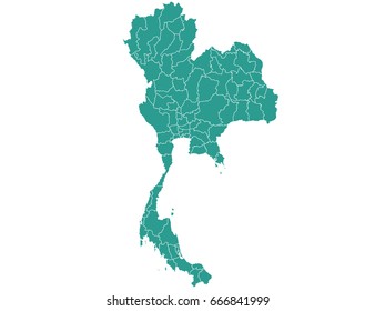 map of thailand isolated on white background