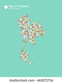 Map of Thailand made of pills