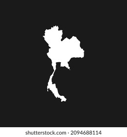 Mapa de Tailandia de fondo negro