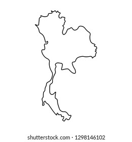 Map of Thailand - outline. Silhouette of Thailand map vector illustration
