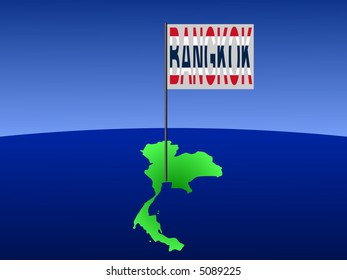 Karte von Thailand mit Lage von Bangkok, gekennzeichnet durch Polgrafik