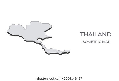 Map of the Thailand in simple isometric form. Illustration of isometric map of the country.