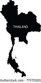 Map of 
Thailand vector black on white background