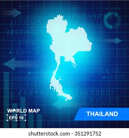 Map Of Thailand,Abstract background, vector illustration