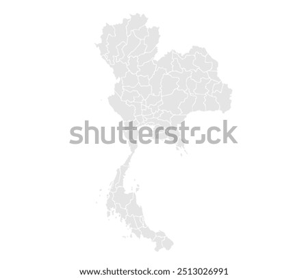 Map of Thailand.Grayscale vector illustration.