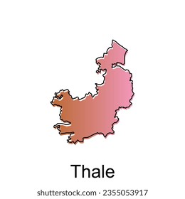 Mapa del diseño de la ilustración de Thale con un contorno negro sobre fondo blanco, plantilla de diseño adecuada para su empresa