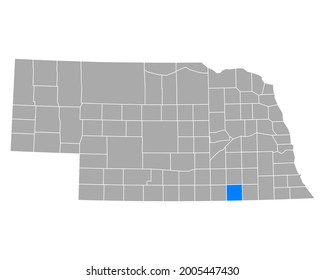 Map of Thayer in Nebraska on white