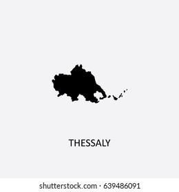 Map of Thessaly - Greece Vector Illustration

