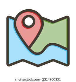 Map Thick Line Filled Colors For Personal And Commercial Use.
