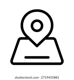 Ícone de linha fina do mapa. O ícone pode ser usado para sites, impressão, modelos, modelos de apresentação, ilustrações, etc.