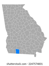 Map of Thomas in Georgia on white