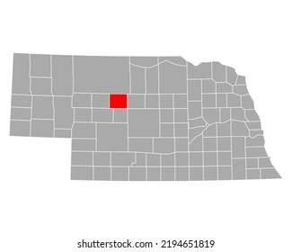 Map of Thomas in Nebraska on white
