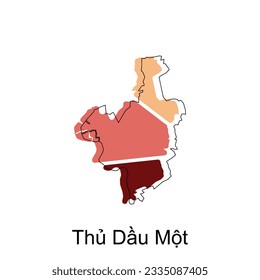 Map of Thu Dau Mot Geometric Vector Design Template,suitable for your company