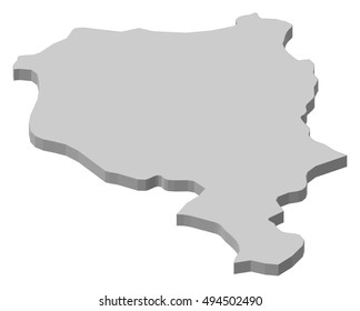 Map - Ticino (Swizerland) - 3D-Illustration