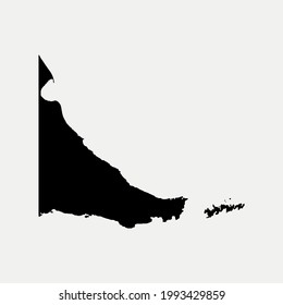 Map of Tierra del Fuego - Argentina outline silhouette vector illustration
