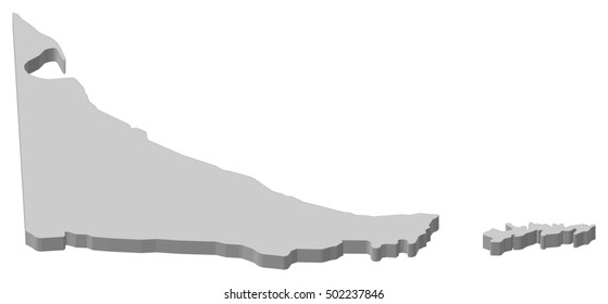 Map - Tierra del Fuego (Argentina) - 3D-Illustration