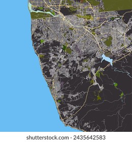 Map of Tijuana, Baja California, Mexico