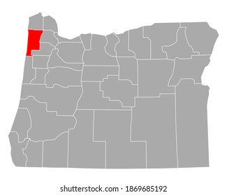 Mapa de Tillamook en Oregón en blanco