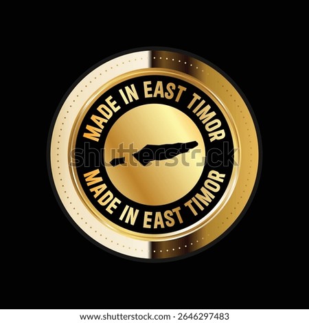 Map of Timor. Vector illustration. Logo, Icon, and Symbol. East Timor map gold seal. 