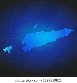 Map of Timor-Leste in blue color. Template for website, annual report, news, infographics. Vector Illustration 