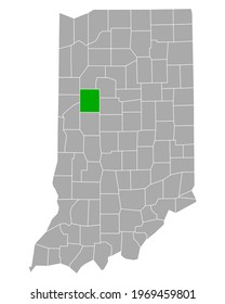 Map of Tippecanoe in Indiana on white