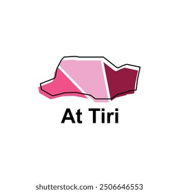 Mapa de At Tiri City Geométrica simple moderna con contorno, ilustración Plantilla de diseño de Vector