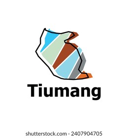 Map of Tiumang City modern outline, High detailed vector illustration Design Template, suitable for your company