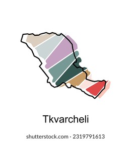Map of Tkvarcheli, georgia state map illustration vector design template