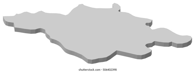 Map - Tlaxcala (Mexico) - 3D-Illustration