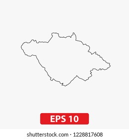 Map of Tlaxcala, Mexico. Vector