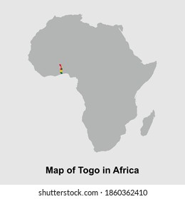 Mapa de Togo en África ilustraciones vectoriales aisladas