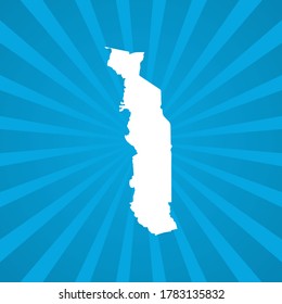 Map of Togo blue comic pop art vector.