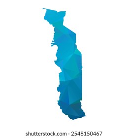 Map of Togo - Blue Polygonal Design For Your. Vector illustration eps 10.