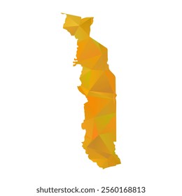 Map of Togo - Gold Polygonal Design For Your. Vector illustration eps 10.