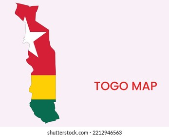 Map of Togo,  Togomap  vector Illustration,  Map of TogoWith the flag, the National Flag of Togo,