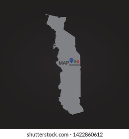 map of Togo .Vector illustration eps 10.