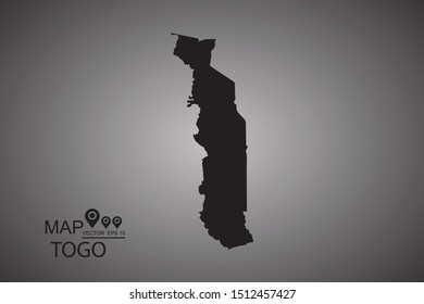Map of Togo. Vector illustration eps 10.