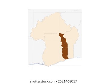 Map of Togo in Western Africa: Explore this Country in the Heart of Africa with Neighboring Nations