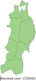 Map of tohoku (color can be changed)