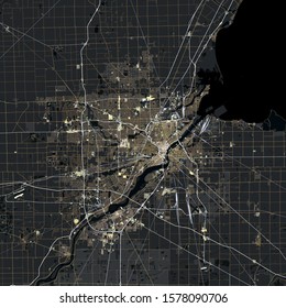 Map Toledo city. Ohio. USA