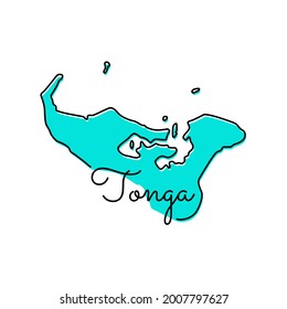 Map of Tonga Vector Illustration Design Template.
