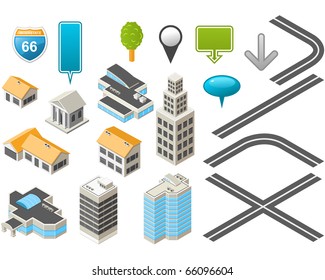 Map toolkit with Isometric Buildings and Roads